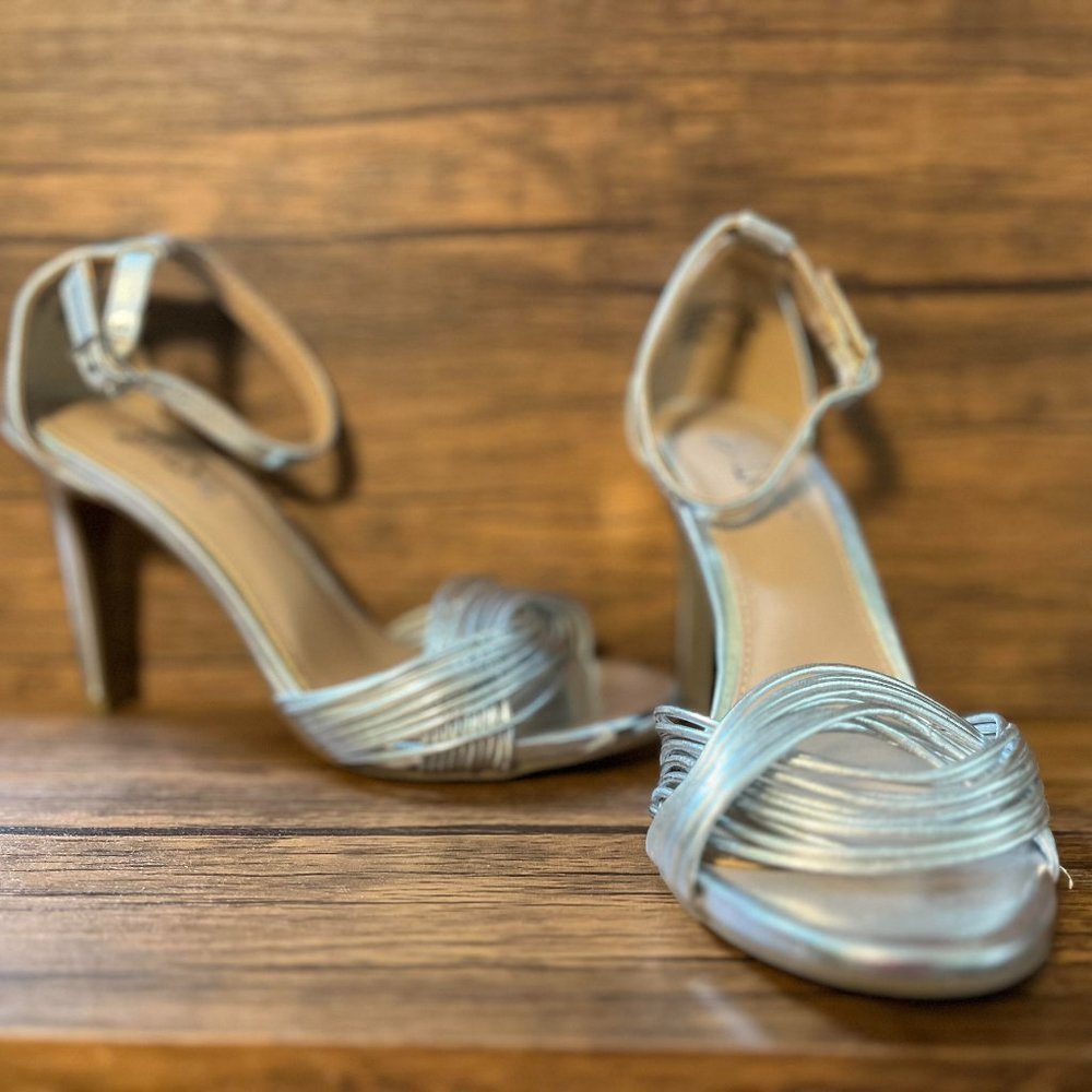 Silver High Heels size 6